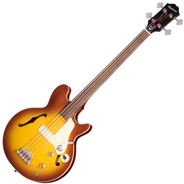 Epiphone エピフォン Jack Casady Fretless Bass Aged Royal Tan ジャック・キャサディー モデル セミアコ・フレットレスベース 