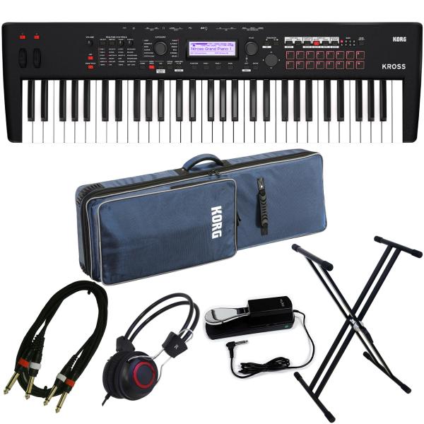 KORG コルグ ［在庫あり］ KROSS2-61-MB ライブセット 専用ケース 61鍵盤 シンセサイザー バッテリー駆動 マットブラック
