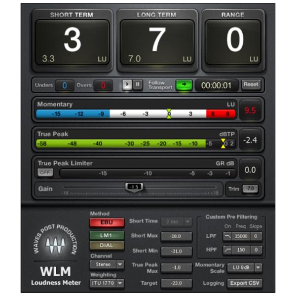 WAVES ウェイブス WLM Plus Loudness Meter プラグインエフェクト DAW DTM