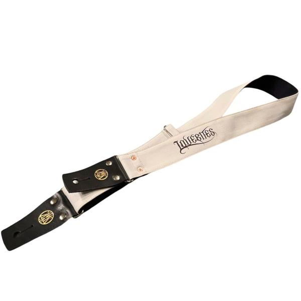 Grande uomo miyako Logo White Denim Strap LOVEBITES Miyako Model ギターストラップ ラヴバイツ シグネチャー 白 ホワイト デニム
