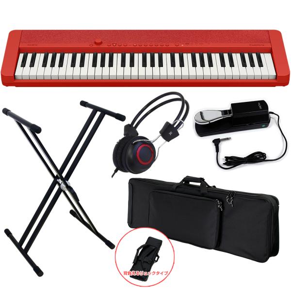 CASIO カシオ CT-S1 RD ライブセット ポータブルキーボード カシオトーン レッド