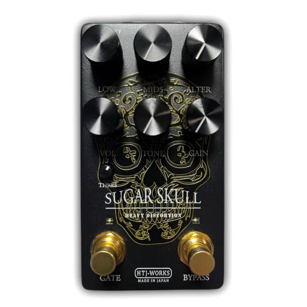 HTJ-WORKS SUGAR SKULL HEAVY DISTORTION GOLD LINE SKULL