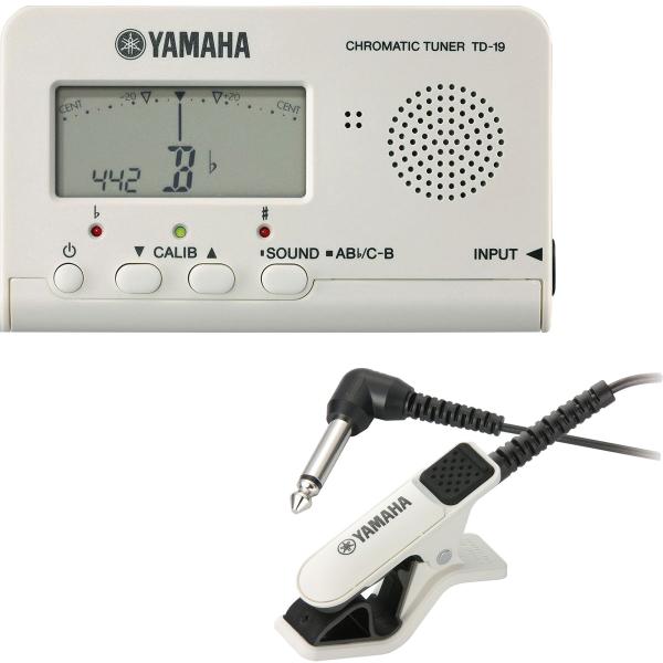 YAMAHA ヤマハ TD-19WH クロマチックチューナー ホワイト チューナー用マイク TM-30WH セット A　以下は対応不可 北海道 沖縄 離島 代引き