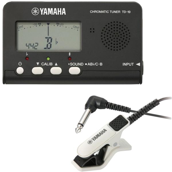 YAMAHA ヤマハ TD-19BK クロマチックチューナー ブラック チューナー用マイク TM-30WH ホワイト セット A　以下は対応不可 北海道 沖縄 離島 代引き