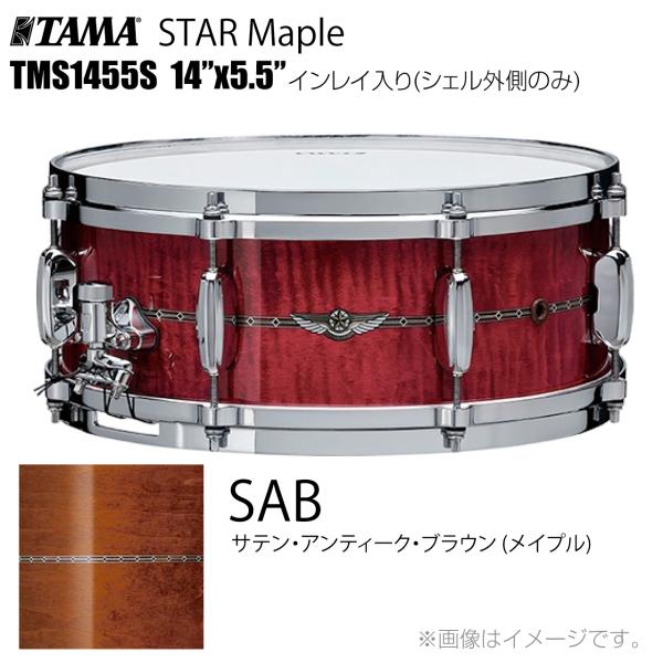 TAMA タマ STAR Maple TMS1455S SAB インレイ入り（シェル外側のみ） ドラム スネア
