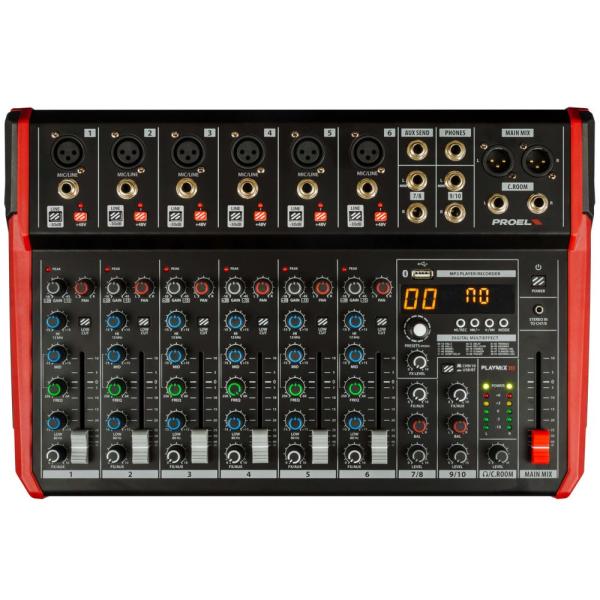 PROEL プロエル PLAYMIX10  ◆ 10ch エフェクター内蔵　MP3録再　Bluetooth搭載　コンパクトミキサー
