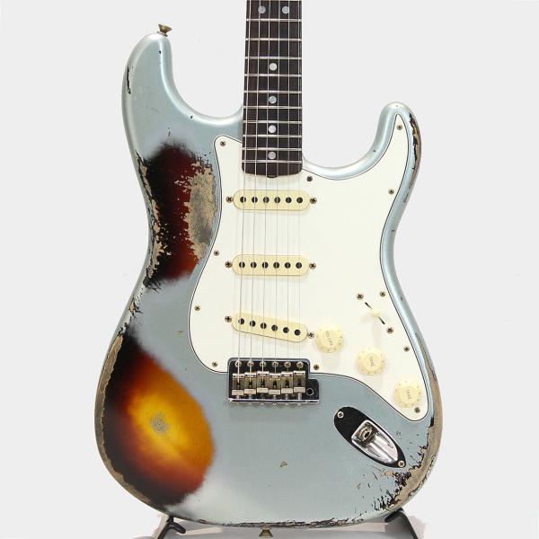 Fender Custom Shop 1965 Stratocaster Super Heavy Relic Super Faded Aged Firemist Silver over 3-Color Sunburst