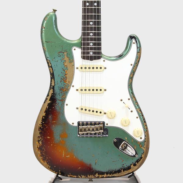 Fender Custom Shop 1965 Stratocaster Super Heavy Relic Super Faded Aged Sherwood Green Metallic over 3-Color Sunburst