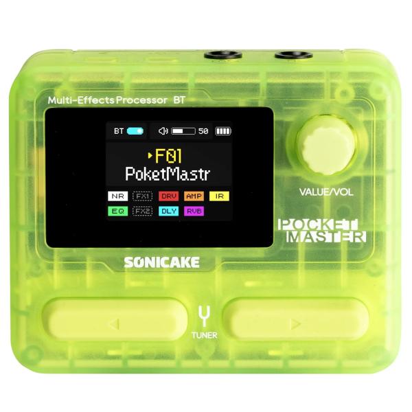 Sonicake ソニケーキ Pocket Master クリアグリーン エフェクター ポケットマスター 小型 練習 自宅 軽音 QME-10TGN