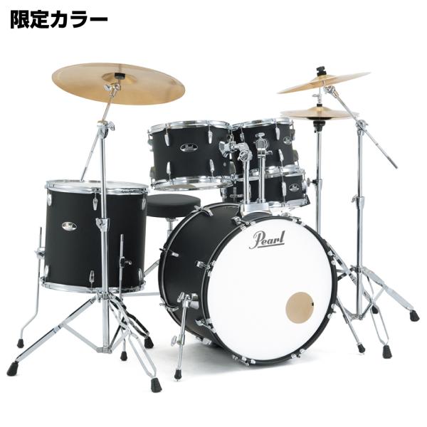 Pearl パール ROADSHOW RS525SCWN/CN #752 Matte Asphalt Black ハードウェアとシンバル付きのフルセット 1クラッシュ