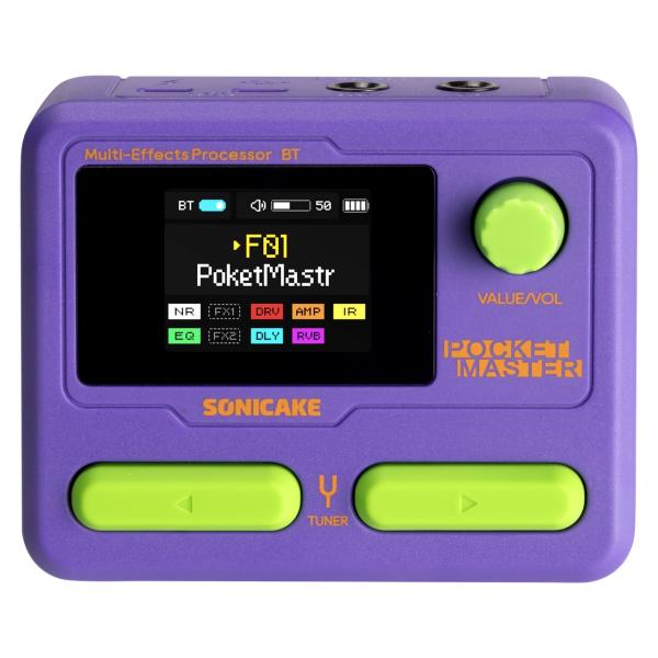 Sonicake ソニケーキ Pocket Master パープル グリーンエフェクター ポケットマスター 小型 練習 自宅 軽音 QME-10PP