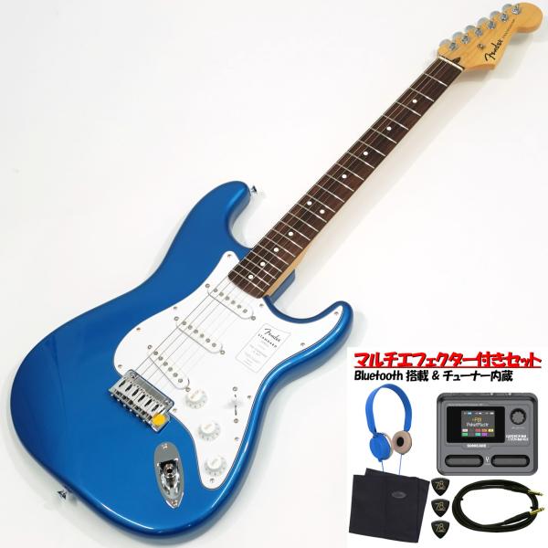 Fender フェンダー Standard Stratocaster LRL / Aqua Marine Metallic + Sonicake Pocket Master QME-10 初心者セット 