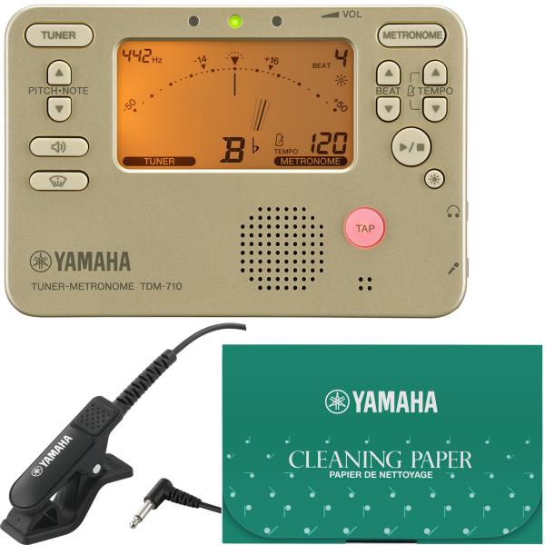 YAMAHA ヤマハ TDM-710GLM ゴールド チューナーメトロノーム チューナー用マイク  TM-40 セットC　以下対応不可 北海道 沖縄 離島 代引き 同梱