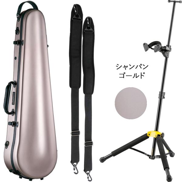 Carbon Mac カーボンマック CFV-2S S-CPG サテン シャンパンゴールド バイオリン ケース リュック 4/4サイズ ハードケース DS571BB セットY　北海道 沖縄 離島 代引き 同梱不可
