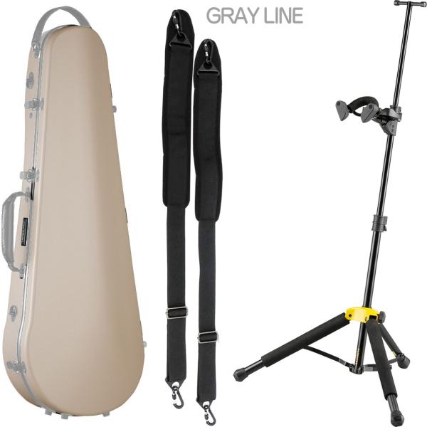 Carbon Mac カーボンマック CFV-2 MLT GL ミルクティー グレーライン バイオリン ケース 4/4 3/4 ハードケース violin case セットY　北海道 沖縄 離島 同梱 代引き不可