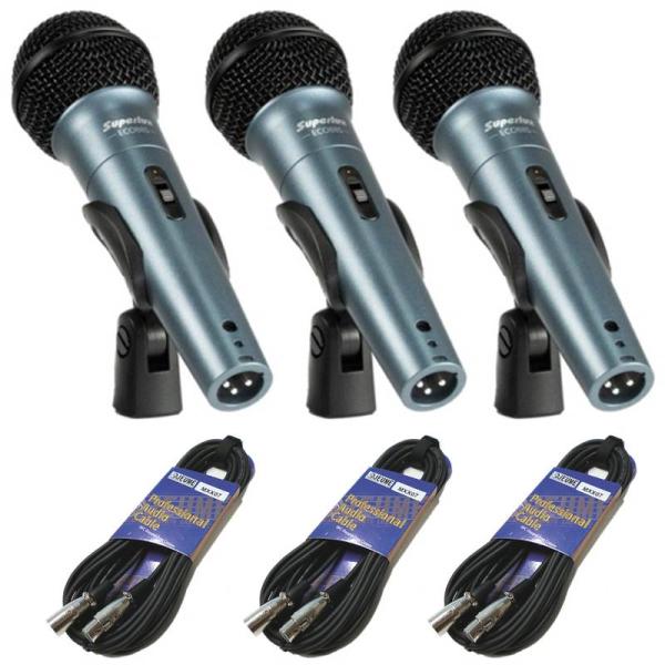 Superlux スーパーラックス ECO88S ボーカルマイク3本 ケーブルセット 7メートル 3本