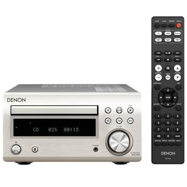 DENON デノン RCD-M41 SP シルバー-ブラック   CDプレイヤー、Bluetooth接続、光デジタル音声入力対応 プリメインアンプ