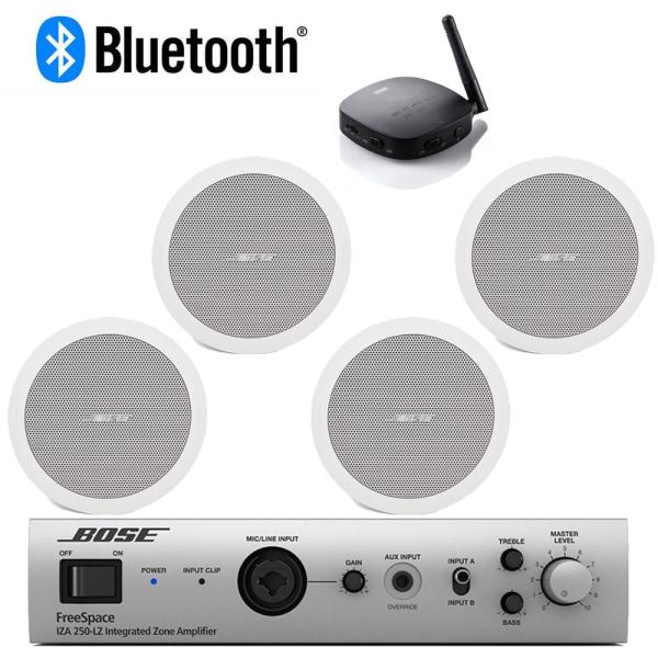 BOSE ボーズ FS2CW 2ペア ( 4台 ) 天井埋込 BGM Bluetooth受信機セット ( IZA250-LZ v2)