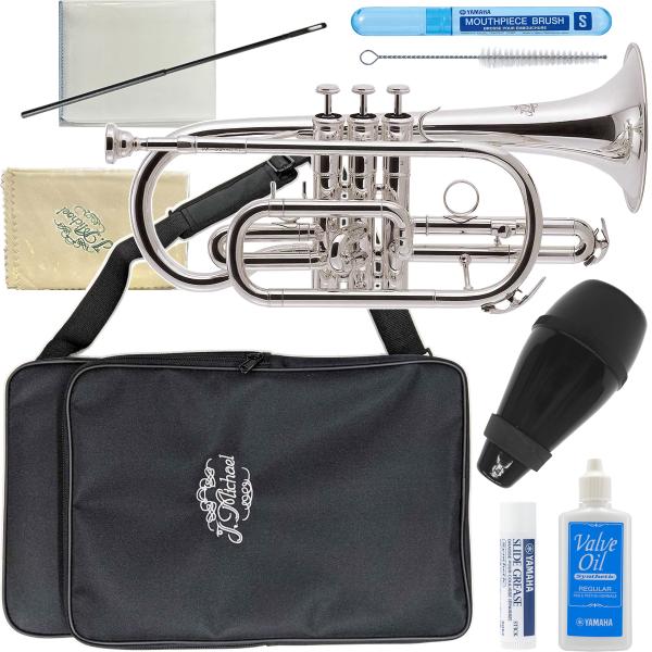 J Michael Jマイケル 3年保証 CT-470S コルネット 銀メッキ ショート シルバー セットJ　以下は対応不可 北海道 沖縄 離島 同梱 代引き