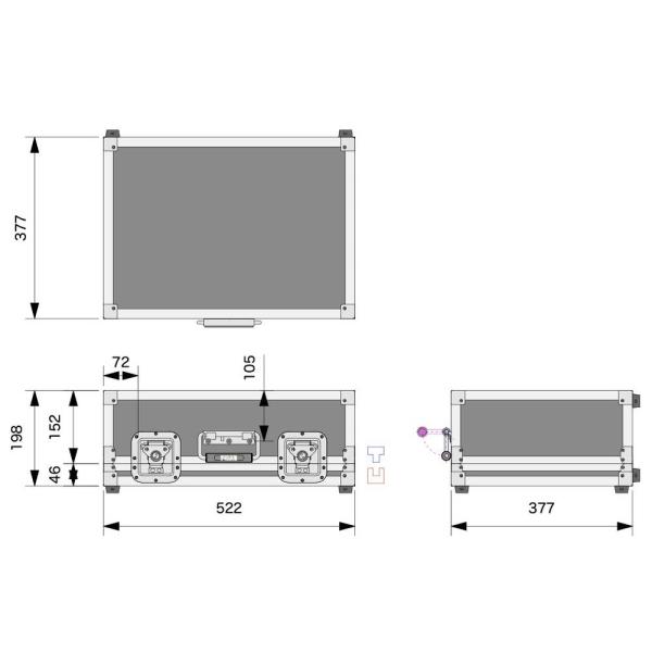 PULSE パルス YAMAHA DM3 / DM3S 用ケース FRP製 黒 ◆ ミキサーケース