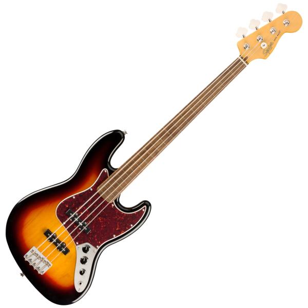 SQUIER スクワイヤー Classic Vibe 60s Jazz Bass Fretless  3-Color Sunburst  フレットレス ジャズベース