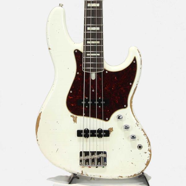 Tsubasa Guitar Workshop The Hopper Alder/R Neck Binding,Block inray Vintage White MH Heavy Aged 国産 エレキベース オーダーモデル 