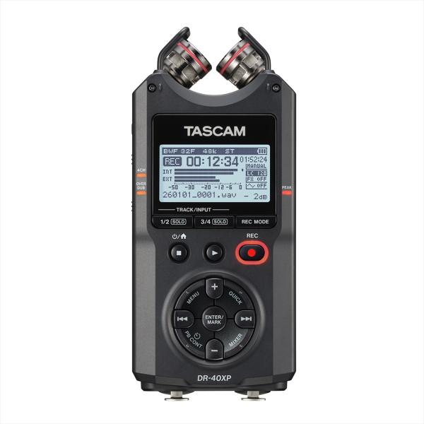 TASCAM タスカム DR-40XP 可動式マイク・XLR/TRS入力搭載 32ビットフロート録音対応 4ch ポータブルレコーダー