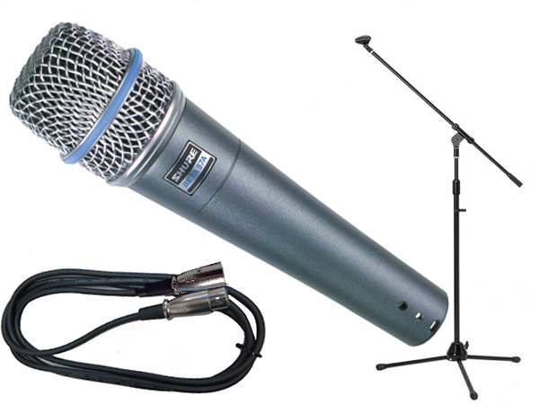 SHURE ( シュア ) BETA57A 三脚マイクスタンドSET（XLR-XLR） ◇ ブームタイプ/ストレートタイプ両対応のマイクスタンドと5メートルのマイクケーブル のお得なセット