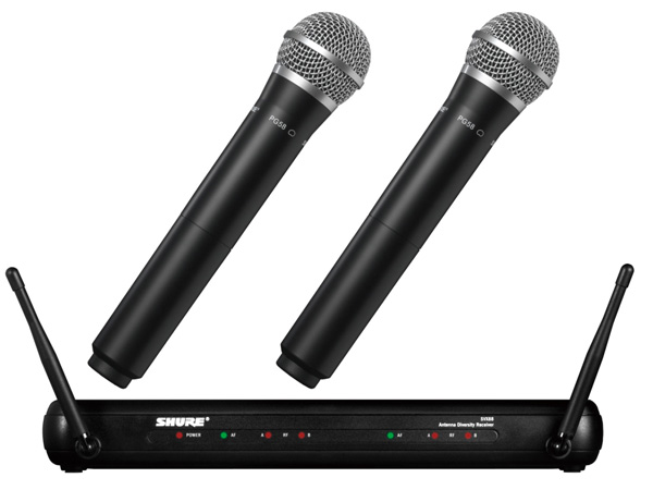 SHURE ( シュア ) SVX288/PG58 ◇ワイヤレスセット ハンドヘルド型 PG58ヘッド搭載 【 デュアルチャンネル 】 送料無料! |  ワタナベ楽器店 ONLINE SHOP