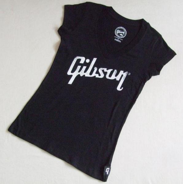 Gibson ( ギブソン ) V Neck T-Shirt【ロゴ入りVネックTシャツ/サイズS・L】 