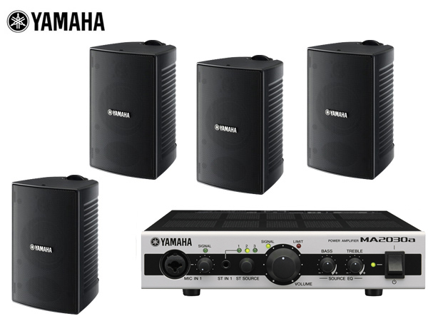 YAMAHA ヤマハ VS4 ブラック (2ペア) 屋内・野外BGMセット(MA2030a) 