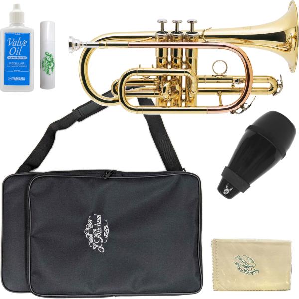 J Michael ( Jマイケル ) CT-420 コルネット 新品 アウトレット ラッカー ショート 管楽器 B♭ short cornet gold セット A　北海道 沖縄 離島 同梱不可