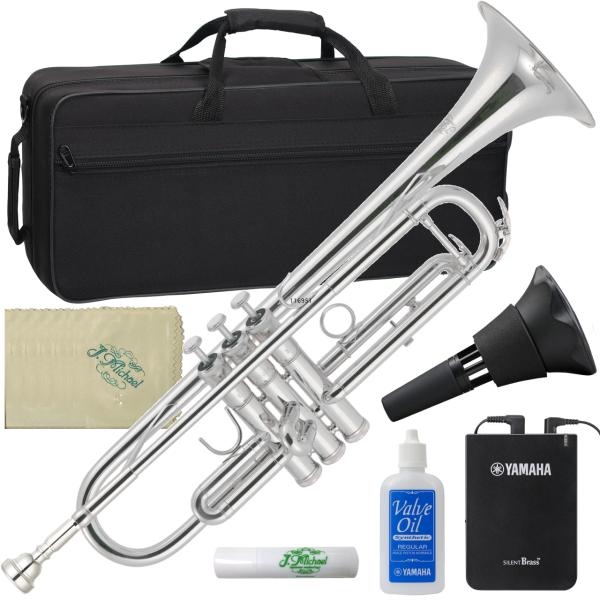 J Michael Jマイケル TR-300S トランペット B♭ 銀メッキ 新品 管楽器 本体 シルバー カラー Bb Trumpet サイレントブラス SB7X セット F 　北海道 沖縄 離島不可