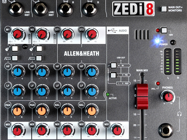 Allen & Heath ZEDi-8アナログ・ミキサー+USBインターフェイス (アレン