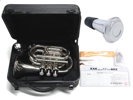 MAXTONE ( マックストーン ) TM-100N アウトレット ポケットトランペット ミニ トランペット 管楽器 シルバーカラー pocket mini Trumpet セット A　北海道 沖縄 離島不可