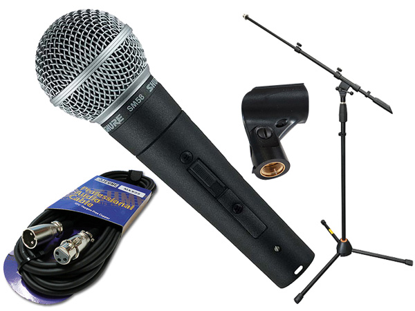 SHURE シュア SM58SE マイクスタンド JMS-Xセット ◆ マイク ブーム ストレート両対応MIC STAND マイクケーブル5M