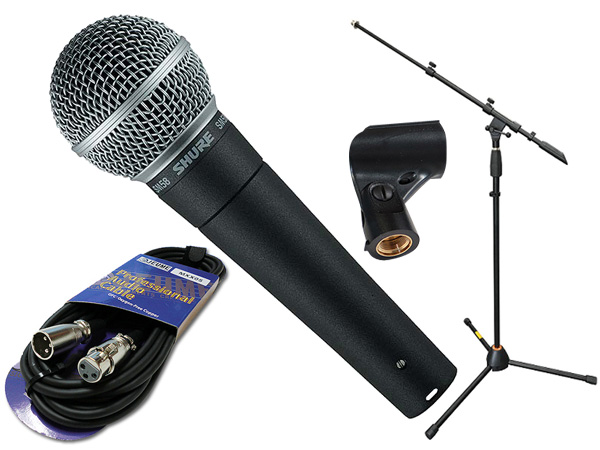 SHURE シュア SM58-LCE マイクスタンド JMS-Xセット ◆ マイク ブーム ストレート両対応MIC STAND マイクケーブル5M