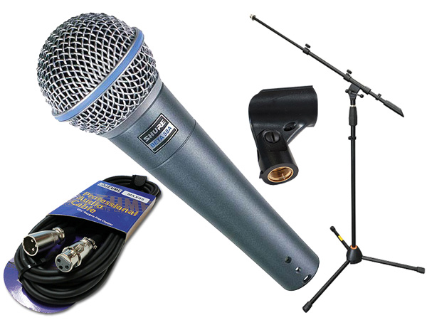 SHURE シュア BETA58A マイクスタンド JMS-Xセット ◆ マイク ブーム ストレート両対応MIC STAND マイクケーブル5M