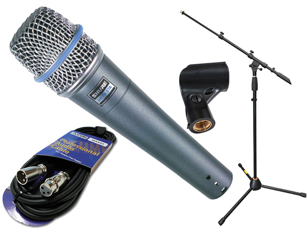 SHURE シュア BETA57A マイクスタンド JMS-Xセット ◆ マイク ブーム ストレート両対応MIC STAND マイクケーブル5M