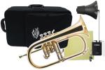 J Michael Jマイケル FG-500 フリューゲルホルン ラッカー 管楽器 ゴールド 本体 B♭ Flugelhorn SB6X サイレントブラス ミュート セット B　北海道 沖縄 離島不可