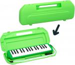 Kikutani ( キクタニ ) グリーン 32鍵 鍵盤ハーモニカ 1台 立奏用唄口 卓奏用パイプ  楽器 ケース 緑色 鍵盤楽器 MELODY MATE PIANO MM-32 GREEN　北海道 沖縄 離島不可