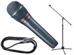 audio-technica オーディオテクニカ AE6100 三脚マイクスタンドSET (フォーン-XLR) ◆ ブーム/ストレート両対応のマイクスタンドと5mのケーブル セット