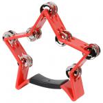  アウトレット 星型 タンバリン レッド 25cm star  tambourine red プラスチック製 ダブルジングル パーカッション 星型 スター 赤　北海道 沖縄 離島不可