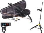 CarloGiordano カルロジョルダーノ 特注 ナイロン弦 EV-202 ブラック 黒色 エレクトリック バイオリン 4/4 Silenzia BK サイレント 楽器 セット C　北海道 沖縄 離島不可