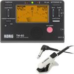 KORG ( コルグ ) TM-60 チューナー メトロノーム ブラック 電子 クロマチックチューナー 管楽器 tuner metronome TM-60-BK セット A　北海道 沖縄 離島不可