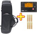 J Michael Jマイケル TNC-501 テナーサックスケース クロマチックチューナー TM-60 BK ブラック リュック セミハード ケース セット C　北海道 沖縄 離島不可
