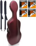 Carbon Mac カーボンマック CFC-2S サテン ワインレッド S-WRD チェロケース 4/4 cello hard cases Dominant satin wine red セット　北海道 沖縄 離島 代引き 同梱不可