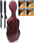 Carbon Mac ( カーボンマック ) CFC-2S サテン ワインレッド S-WRD チェロケース 4/4 cello hard cases Dominant satin wine red セット　北海道 沖縄 離島 代引き 同梱不可