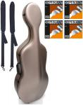Carbon Mac カーボンマック CFC-2S サテン シャンパンゴールド S-CPG チェロケース 4/4 cello hard cases Dominant satin gold セット　北海道 沖縄 離島 代引き 同梱不可