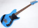 G&L USA Limited Edition Fallout Bass Miami Blue with Black Racing Stripe